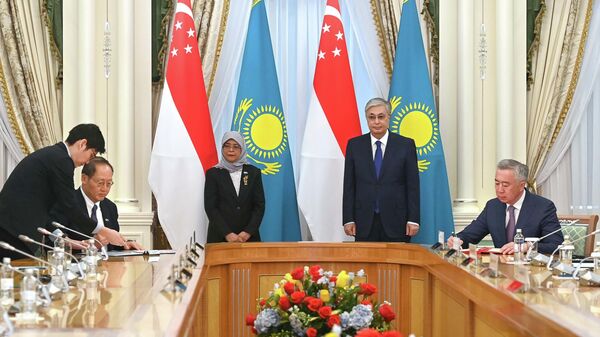 Президенты Казахстана и Сингапура провели переговоры - Sputnik Казахстан