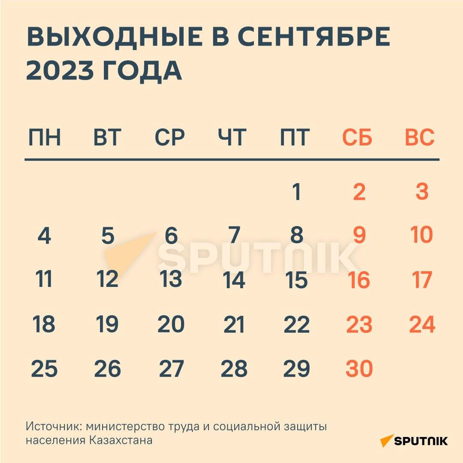 Как казахстанцы будут отдыхать в сентябре - Sputnik Казахстан, 1920, 31.08.2023