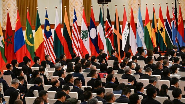 Флаги стран-участниц третьего Международного форума Один пояс, один путь в Пекине  - Sputnik Қазақстан
