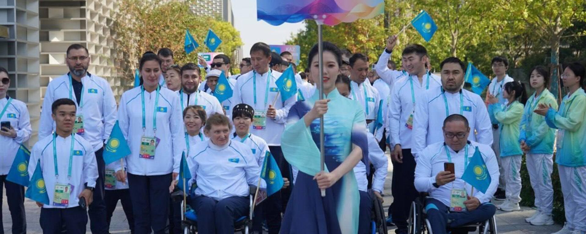 Торжественная церемония поднятия флага Казахстана состоялась в рамках Азиатских Пара игр Ханчжоу-2022 - Sputnik Қазақстан, 1920, 30.12.2023