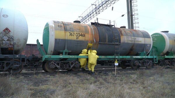 Учения МЧС на железной дороге - Sputnik Казахстан