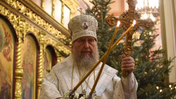 Митрополит Астанайский и Казахстанский Александр проводит рождественское богослужение - Sputnik Казахстан