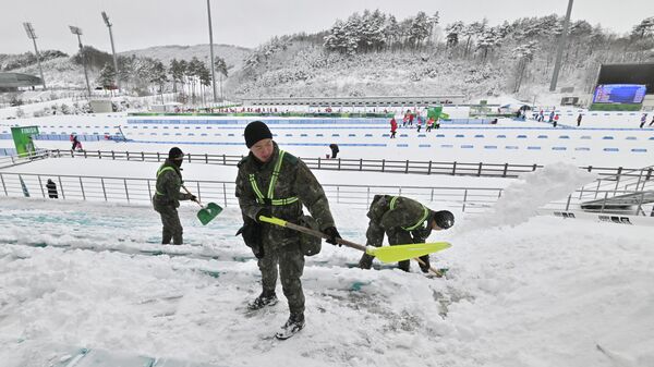 Сильный снегопад обрушился на олимпийские объекты в Канвоне - Sputnik Казахстан