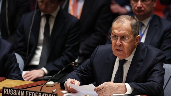 Сергей Лавров на заседании Совбеза ООН по Украине  - Sputnik Казахстан