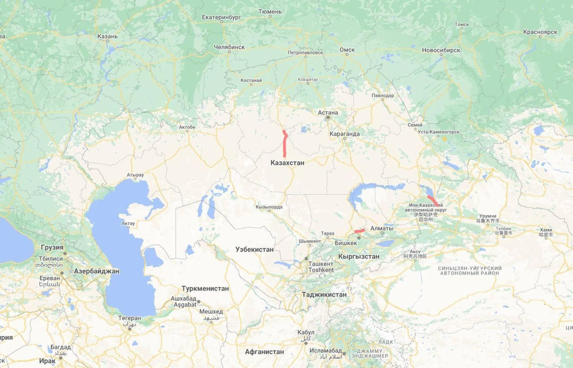 Карта ограничения движения по автотрассам - Sputnik Казахстан, 1920, 19.02.2024