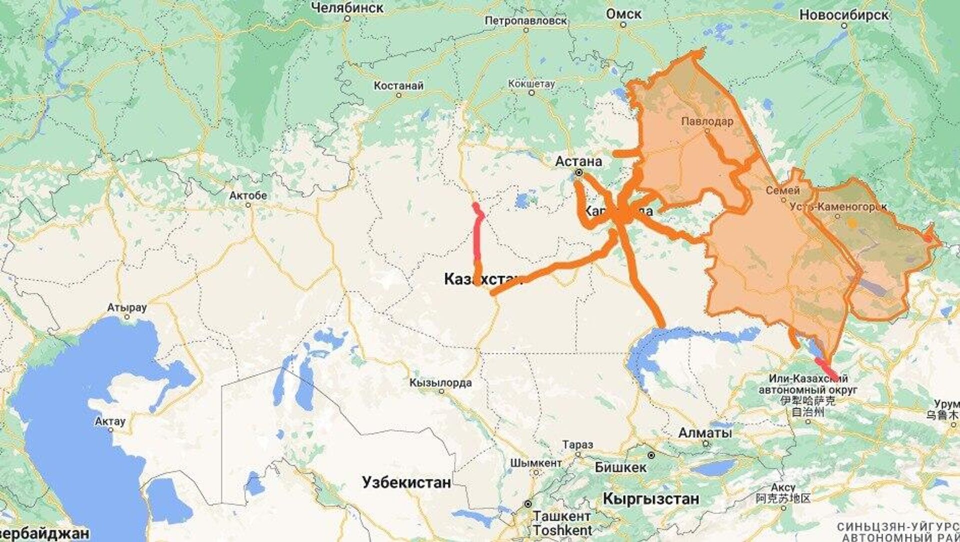 Ограничение движения 21 февраля карта - Sputnik Қазақстан, 1920, 21.02.2024