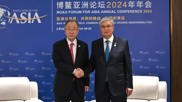 Глава государства провел встречу с 8-м Генеральным секретарем ООН, председателем Боаоского азиатского форума, президентом Ассамблеи Глобального института зеленого роста (GGGI) Пан Ги Муном - Sputnik Казахстан