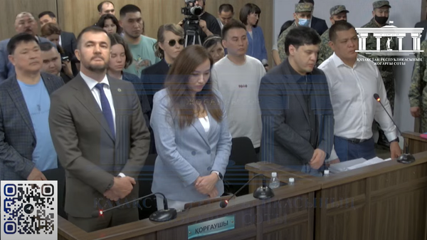 Скрин трансляции суда по делу Бишимбаева - Sputnik Казахстан