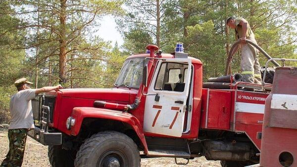 Пожарная машина в лесхозе - Sputnik Казахстан