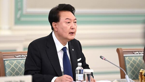 Президент Кореи Юн Сок Ёль и президент Казахстана Касым-Жомарт Токаев. Встреча в Астане - Sputnik Казахстан