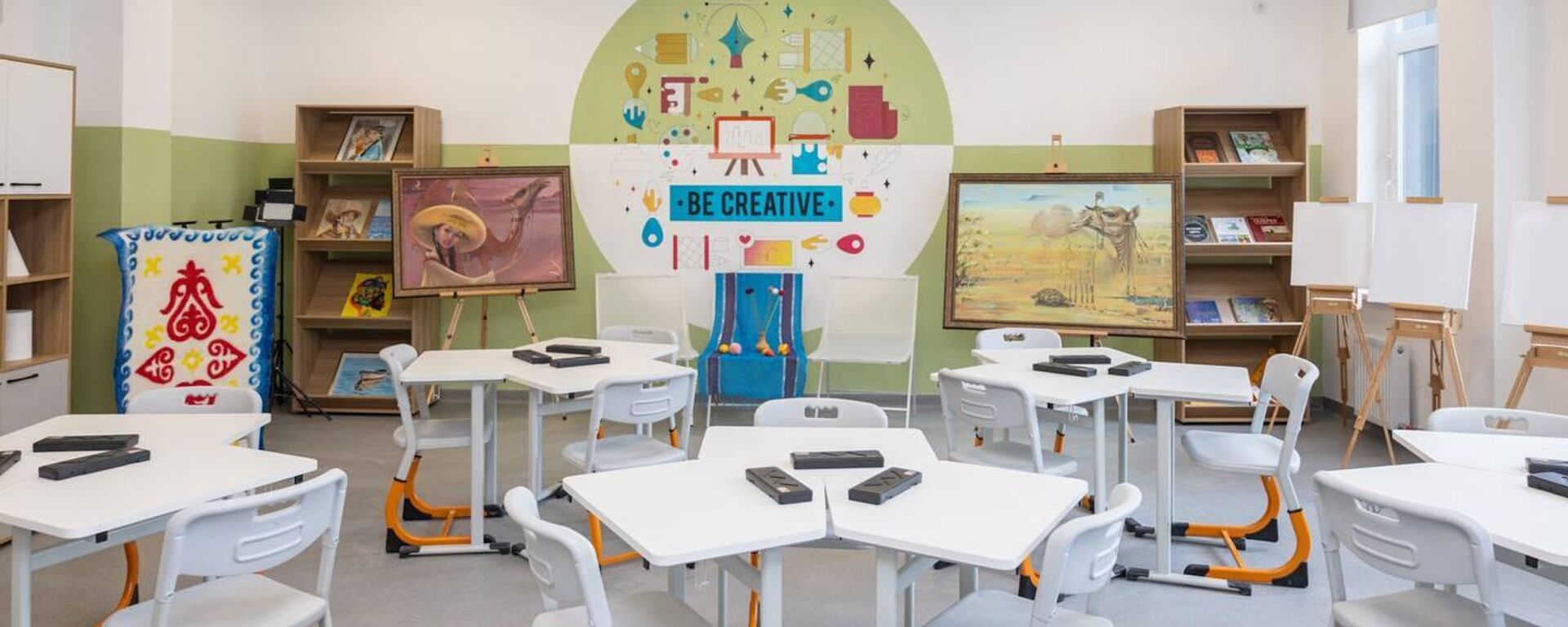 Открытие школьного учебного заведения в Астане  в рамках национального проекта Комфортная школа  - Sputnik Казахстан, 1920, 06.12.2024