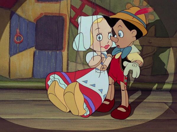 "Пиноккио"(1940) — американский музыкальный фэнтезийный анимационный фильм студии Walt Disney Productions, основанный на сказке итальянского писателя Карло Коллоди "Приключения Пиноккио".На создание фильма ушло два года, и потребовалось более 750 художников и техников. Были созданы скульптурные трёхмерные миниатюры основных героев и предметов фильма, которые помогали аниматорам поддерживать согласованность в формах и пропорциях при переходе от сцены к сцене. Премьера картины состоялась 7 февраля 1940 года в Нью-Йорке. - Sputnik Казахстан