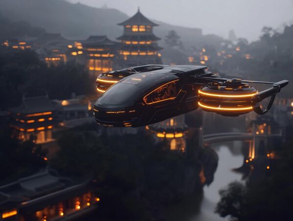 Высокоскоростное воздушное такси для мегаполисов Китая, сочетающее передовые технологии с элементами культурного наследия. Вмещает до 6 пассажиров и движется по выделенным воздушным коридорам.  Ключевые особенности:  разгон до 300 км/ч благодаря 8 безопасным турбинам, автономные маршруты с ИИ-оптимизацией (время в пути сокращено на 70%), система &quot;Zero Delay&quot; — посадка за 12 секунд, корпус с ручной росписью в стиле династии Тан, голосовой помощник, цитирующий Конфуция, в салоне — проекции Шёлкового пути.Умные технологии: автоматическое уклонение от дронов-курьеров, режим &quot;Great Wall&quot; — усиленная защита при турбулентности.  Слоган: &quot;От запретного города до будущего — за 15 минут&quot;. Название:  &quot;Phoenix Taxi&quot;. - Sputnik Казахстан