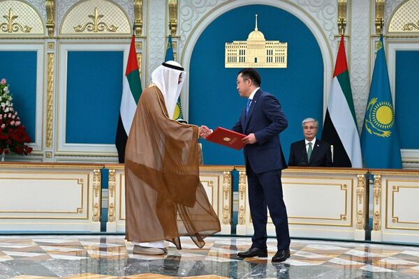 Церемония обмена подписанными двусторонними документами - Sputnik Казахстан