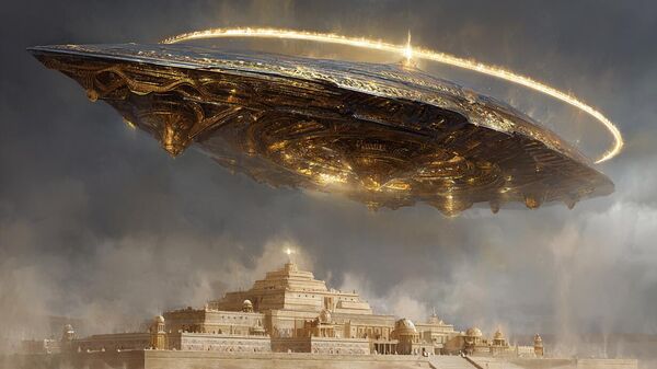 Вимана над древним храмом, Индия  - Sputnik Казахстан