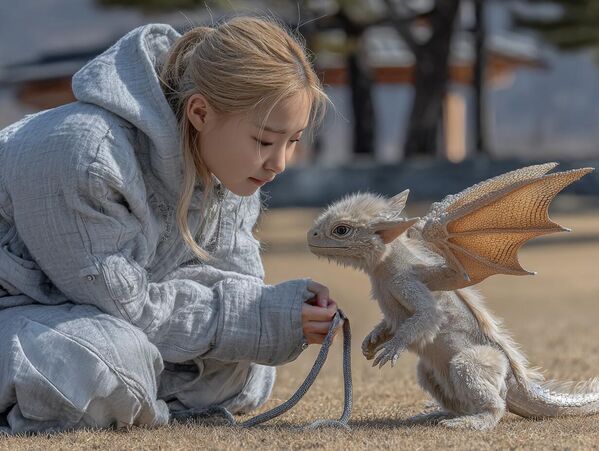 Домашний мини-дракончик (Draco familiaris) — идеальный питомец 2100 года.Происхождение и генетика: В 2092 году биоинженеры компании PaleoPet воссоздали фрагменты ДНК мелких птерозавров и совместили их с генами современных животных.Поведение и уход: осваивает команды как собака, любит игры с лазером, автоматически сворачивается в шар при опасности.Питание: биогели с бамбуком. Домашний мини-дракончик (Draco familiaris) — идеальный питомец 2100 года.Происхождение и генетика: В 2092 году биоинженеры компании PaleoPet воссоздали фрагменты ДНК мелких птерозавров и совместили их с генами современных животных.Поведение и уход: осваивает команды как собака, любит игры с лазером, автоматически сворачивается в шар при опасности.Питание: биогели с бамбуком. - Sputnik Казахстан