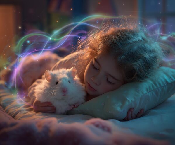 Звуковой хомяк "Сонико" (Sonicus hamsteris) — идеальный антистресс-питомец 2100 года.Внешность и особенности: когда его гладят, он "напевает" вибрациями, которые снимают стресс.Размер: 10–12 см, гипоаллергенный нанопокров, не линяет, самоочищается. Есть биочип долголетия. Звуковой хомяк "Сонико" (Sonicus hamsteris) — идеальный антистресс-питомец 2100 года.Внешность и особенности: когда его гладят, он "напевает" вибрациями, которые снимают стресс.Размер: 10–12 см, гипоаллергенный нанопокров, не линяет, самоочищается. Есть биочип долголетия. - Sputnik Казахстан