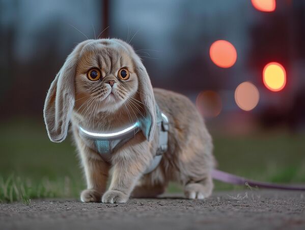 Котокроль — в этой породе сочетаются лучшие черты кошек и кроликов. Внешность и особенности: уникальный экстерьер, тело стройное, как у кошки, но с мощными кроличьими задними лапами, может прыгать в высоту до 1,5 м, кошачья морда с удлинёнными кроличьими ушами, которые выражают эмоции, шерсть густая, как у кролика с кошачьей шелковистостью, самоочищающаяся. Преимущества: кошачья гибкость, акробатика, умение лазать по деревьям, развитый охотничий инстинкт, чистоплотность.Выносливость кролика: может бегать часами, не мяукает, только мурлычет и постукивает лапками. Очень привязчив к членам семьи, верен как пёс. Понимает до 50 команд, обучается быстрее собаки, характер игривый.Уход, содержание и питание: мясо и зелень.Рекомендуемые физические нагрузки: беговое колесо с ИИ-трекером. Котокроль — в этой породе сочетаются лучшие черты кошек и кроликов. Внешность и особенности: уникальный экстерьер, тело стройное, как у кошки, но с мощными кроличьими задними лапами, может прыгать в высоту до 1,5 м, кошачья морда с удлинёнными кроличьими ушами, которые выражают эмоции, шерсть густая, как у кролика с кошачьей шелковистостью, самоочищающаяся. Преимущества: кошачья гибкость, акробатика, умение лазать по деревьям, развитый охотничий инстинкт, чистоплотность.Выносливость кролика: может бегать часами, не мяукает, только мурлычет и постукивает лапками. Очень привязчив к членам семьи, верен как пёс. Понимает до 50 команд, обучается быстрее собаки, характер игривый.Уход, содержание и питание: мясо и зелень.Рекомендуемые физические нагрузки: беговое колесо с ИИ-трекером. - Sputnik Казахстан