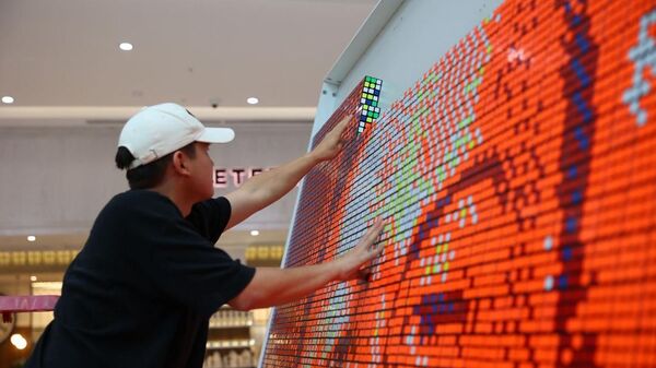 В Астане создали гигантский портрет Абая из 3000 кубиков Рубика - Sputnik Казахстан