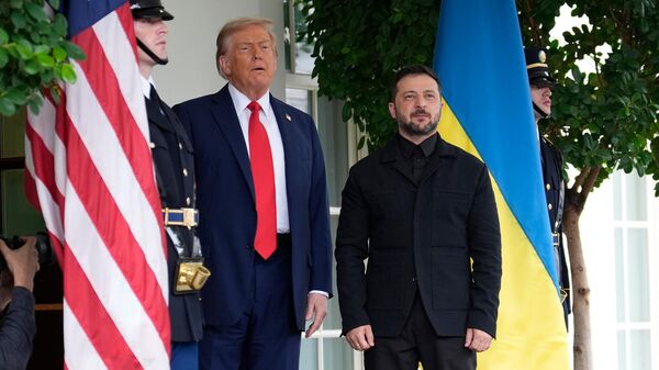 Дональд Трамп и Владимир Зеленский в Вашингтоне - Sputnik Казахстан