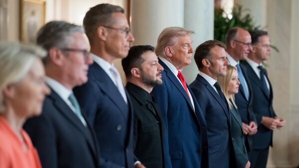 Трамп, Зеленский, Макрон и другие лидеры ЕС - Sputnik Казахстан