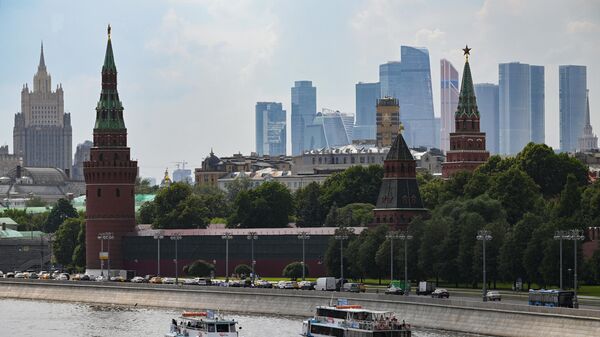 Панорамный вид на Московский кремль и Москва-реку - Sputnik Казахстан