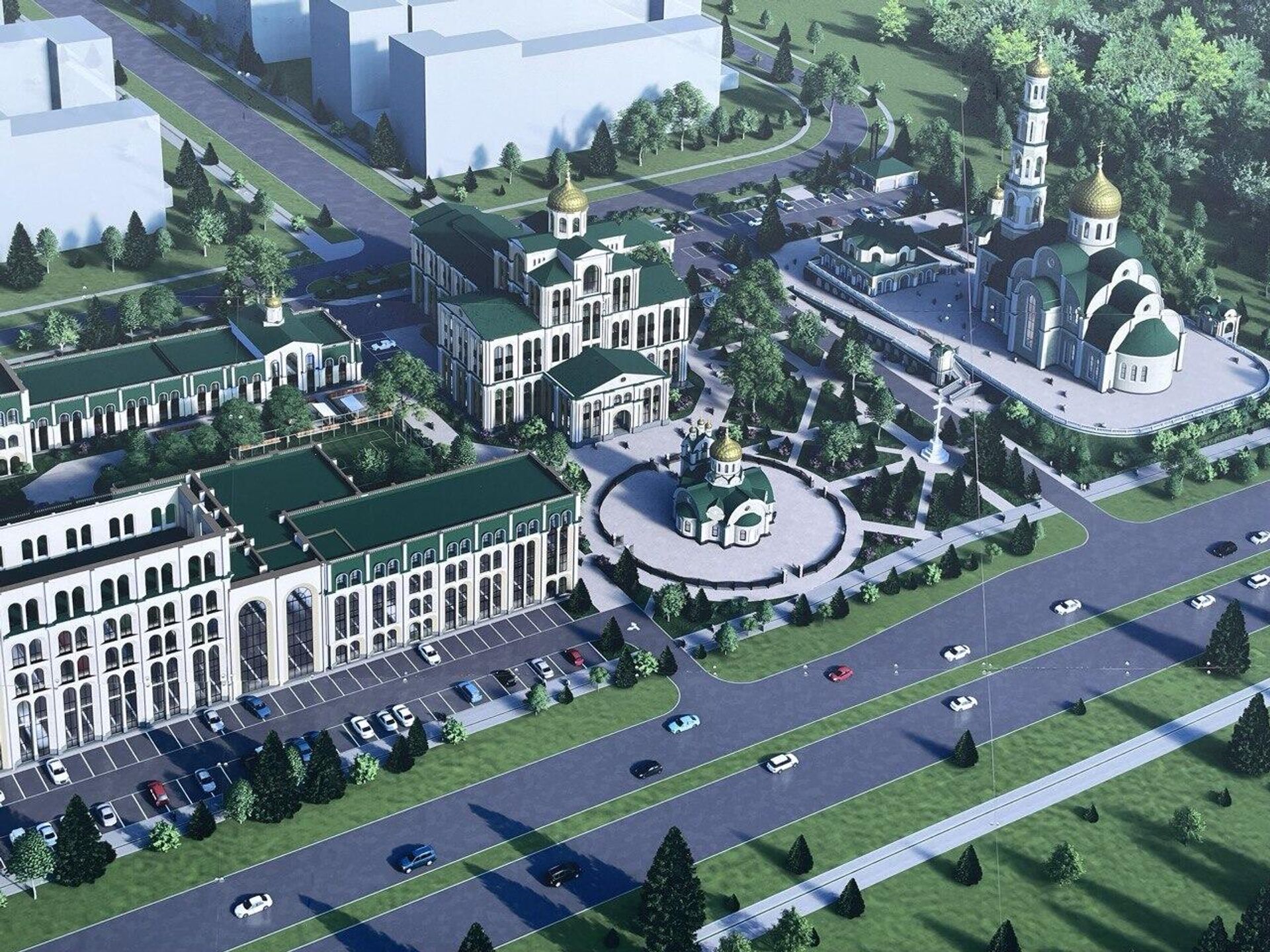 Церковный комплекс в Астане: в его состав входят храм преподобного Сергия Радонежского, собор во имя Всех святых, в земле Казахстанской просиявших, духовно-культурный и просветительский центр Казахстанского Митрополичьего округа. Строят его на средства благотворителей - Sputnik Казахстан, 1920, 18.09.2025