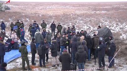 Посадка спускаемого аппарата корабля "Союз МС-27"