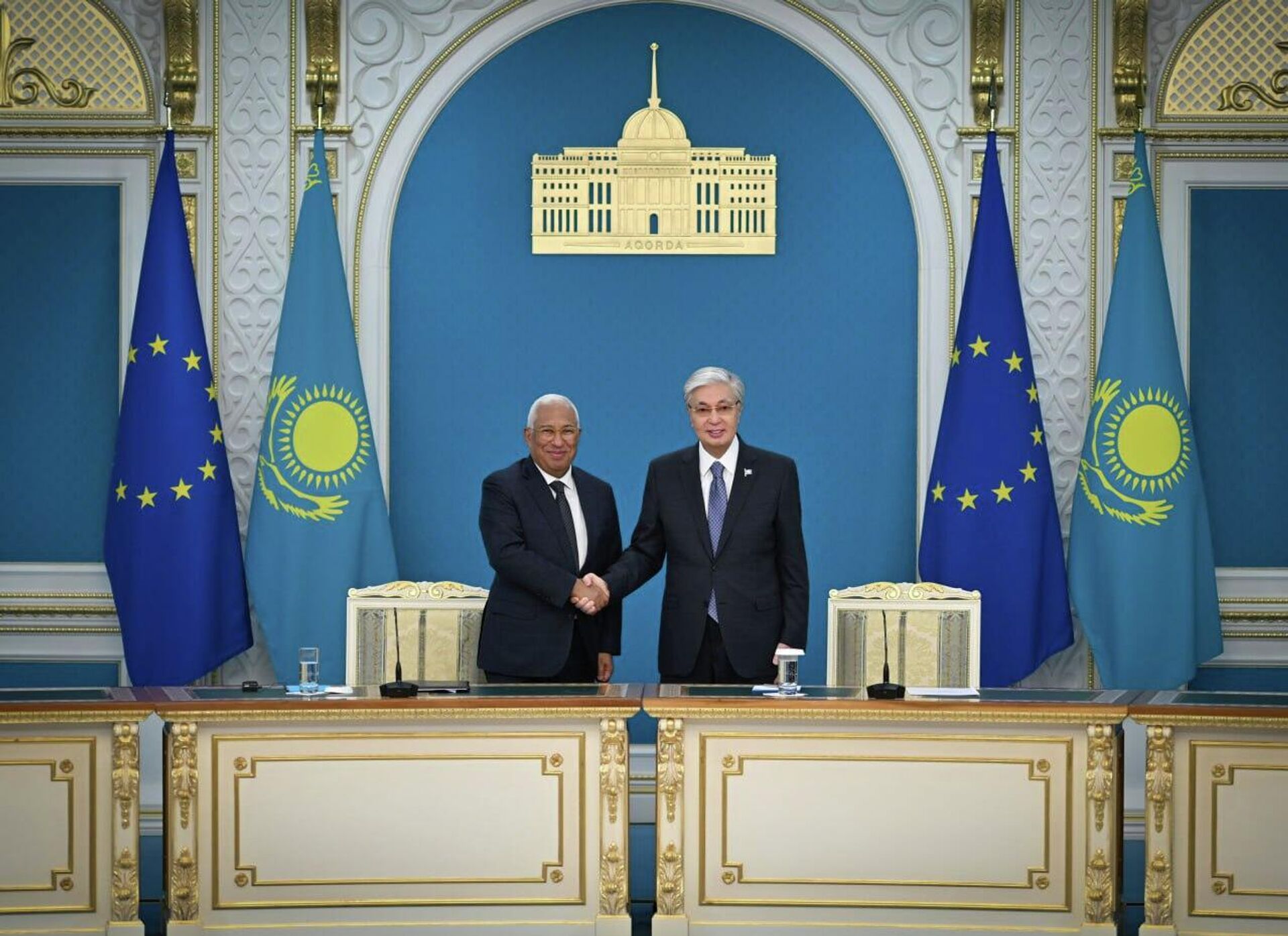 Антониу Кошта и Касым-Жомарт Токаев в Астане - Sputnik Казахстан, 1920, 04.01.2026