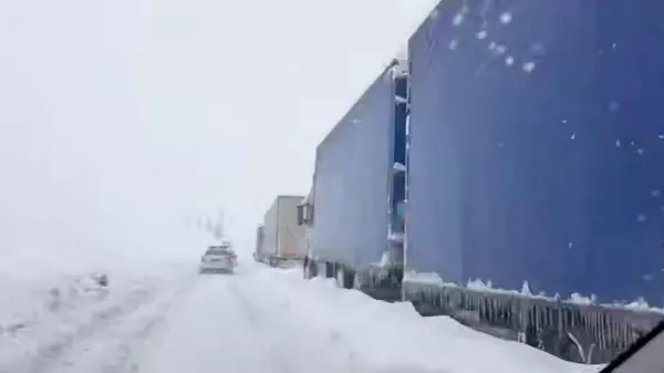 Более 2000 автомобилей застряли на трассах на юге Казахстана из-за двухдневного снегопада  - Sputnik Казахстан