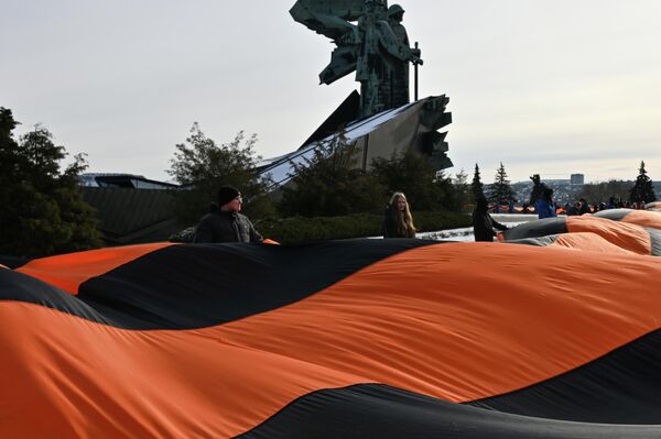 Акция в память защитников Отечества в Донецке - Sputnik Казахстан