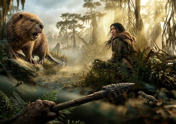 А эти существа были в три раза крупнее современных бобров — до 2,5 метров в длину и 100 кг весом ! Они жили в Северной Америке во времена мамонтов и саблезубых кошек, но исчезли ~10 тысяч лет назад. Вероятно, гигантских бобров добывали ради мяса и шкур. Они любили заболоченные леса и реки, но, в отличие от современных бобров, не строили плотин. Их зубы были менее приспособлены для того, чтобы грызть деревья. Некоторые исследователи считают, что память о гигантских бобрах сохранилась в легендах индейцев. - Sputnik Казахстан