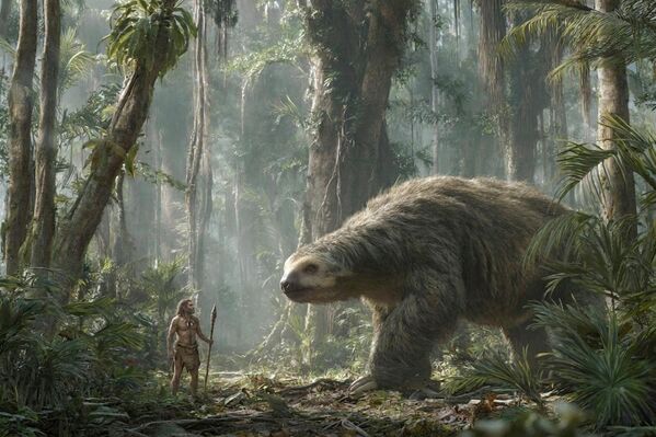 Гигантский ленивец  в представлении художника - Sputnik Казахстан