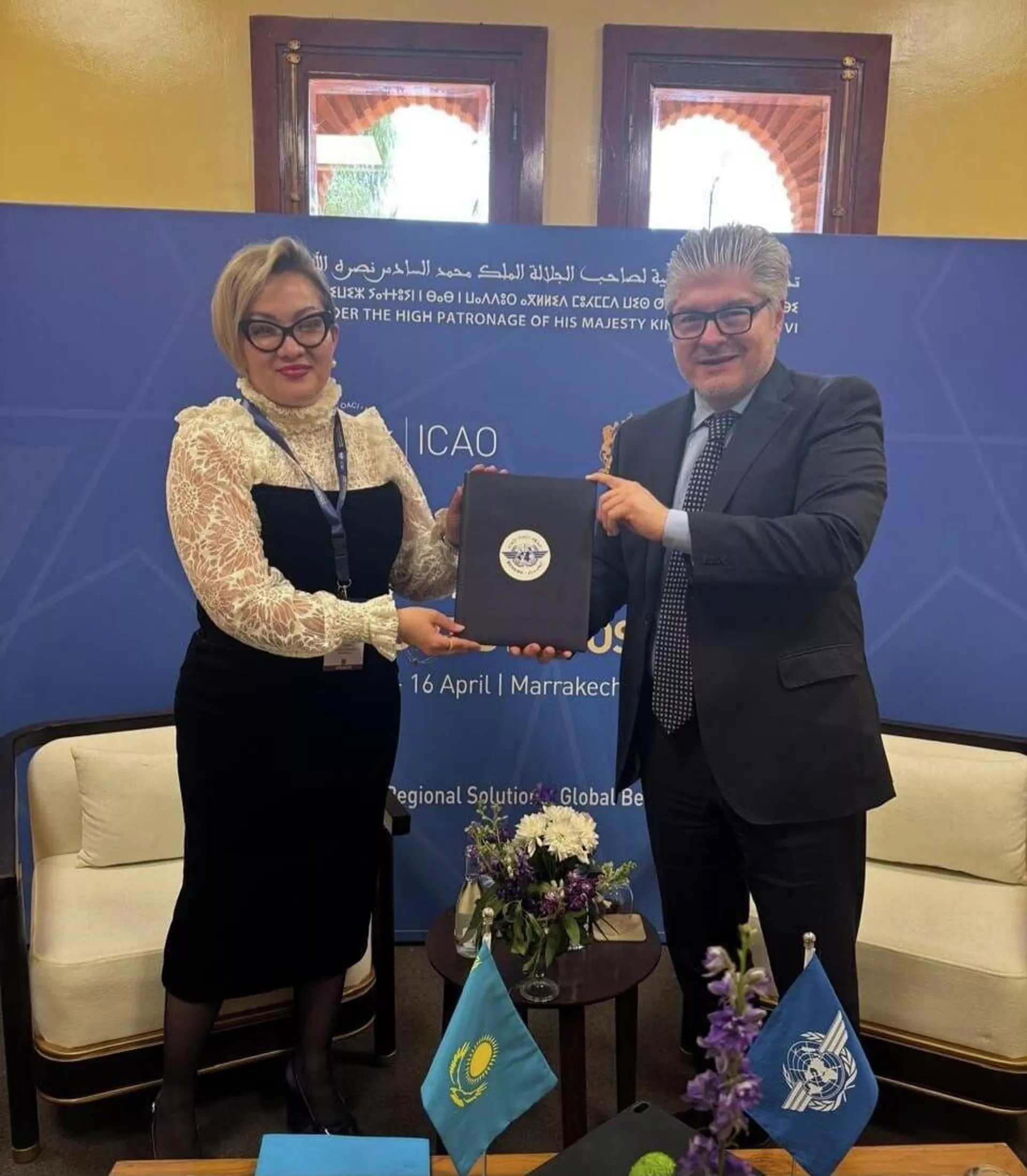 Встреча главы КГА Салтанат Томпиевой и генсека ИКАО Хуана Карлоса Саласара - Sputnik Казахстан, 1920, 18.04.2026