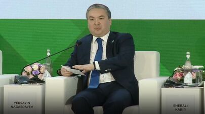 Глава Минпромстроя Казахстана Ерсайын Нагаспаев на международной промышленной выставке "Иннопром. Центральная Азия"