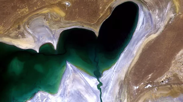 Орталық Азиядағы жүрек пішінді Арал теңізінің солтүстік бөлігі. - Sputnik Қазақстан