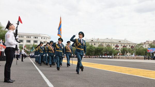 Парад Победы в городе Байконур - Sputnik Казахстан