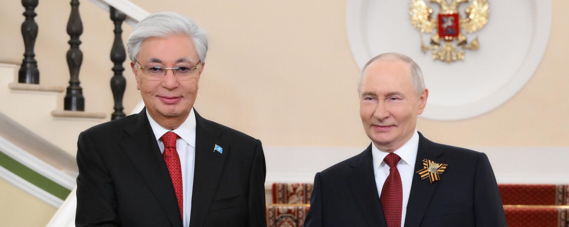 Касым-Жомарт Токаев и Владимир Путин в Москве  - Sputnik Казахстан, 1920, 22.05.2026