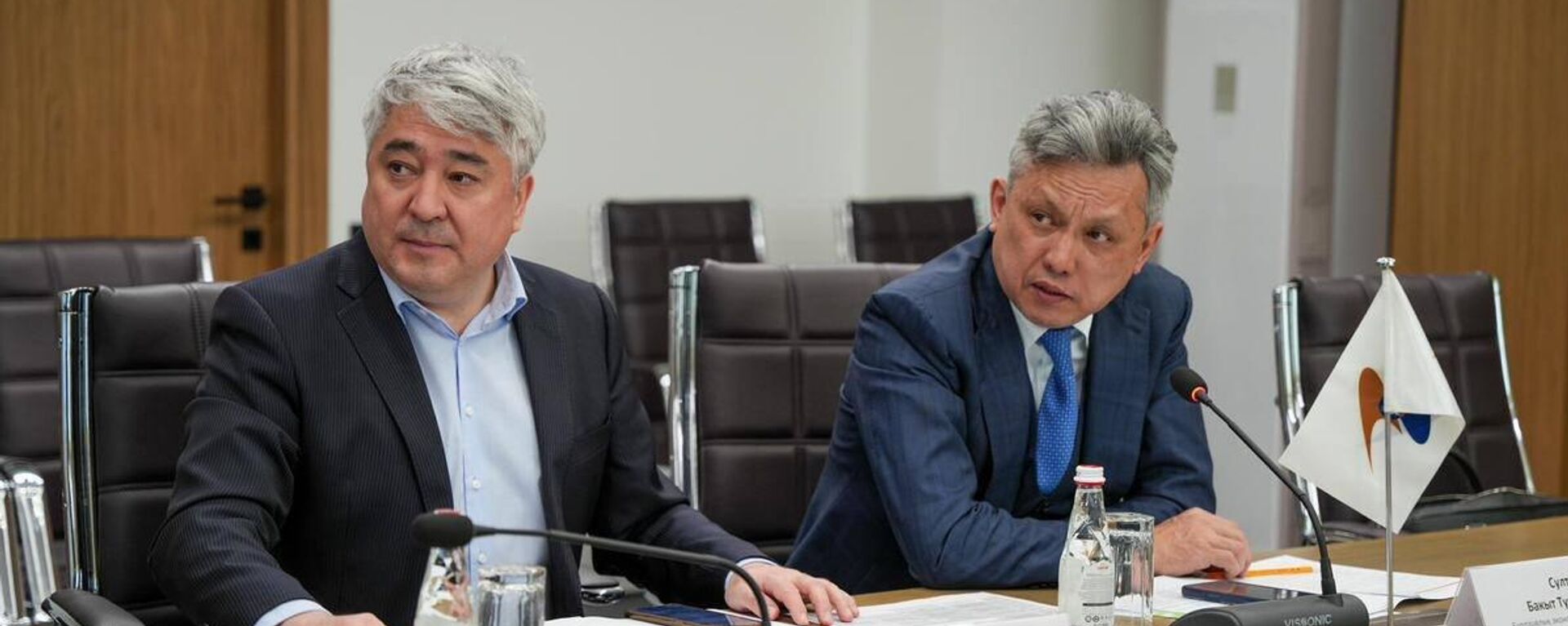 Встреча министра ЕЭК Бахыта Султанова и вице-министра юстиции Казахстана Ботагоз Жакселековой - Sputnik Казахстан, 1920, 19.05.2026