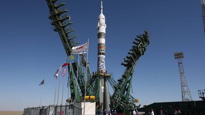  Ракета с пилотируемым кораблем "Союз МС‑29" на Байконуре