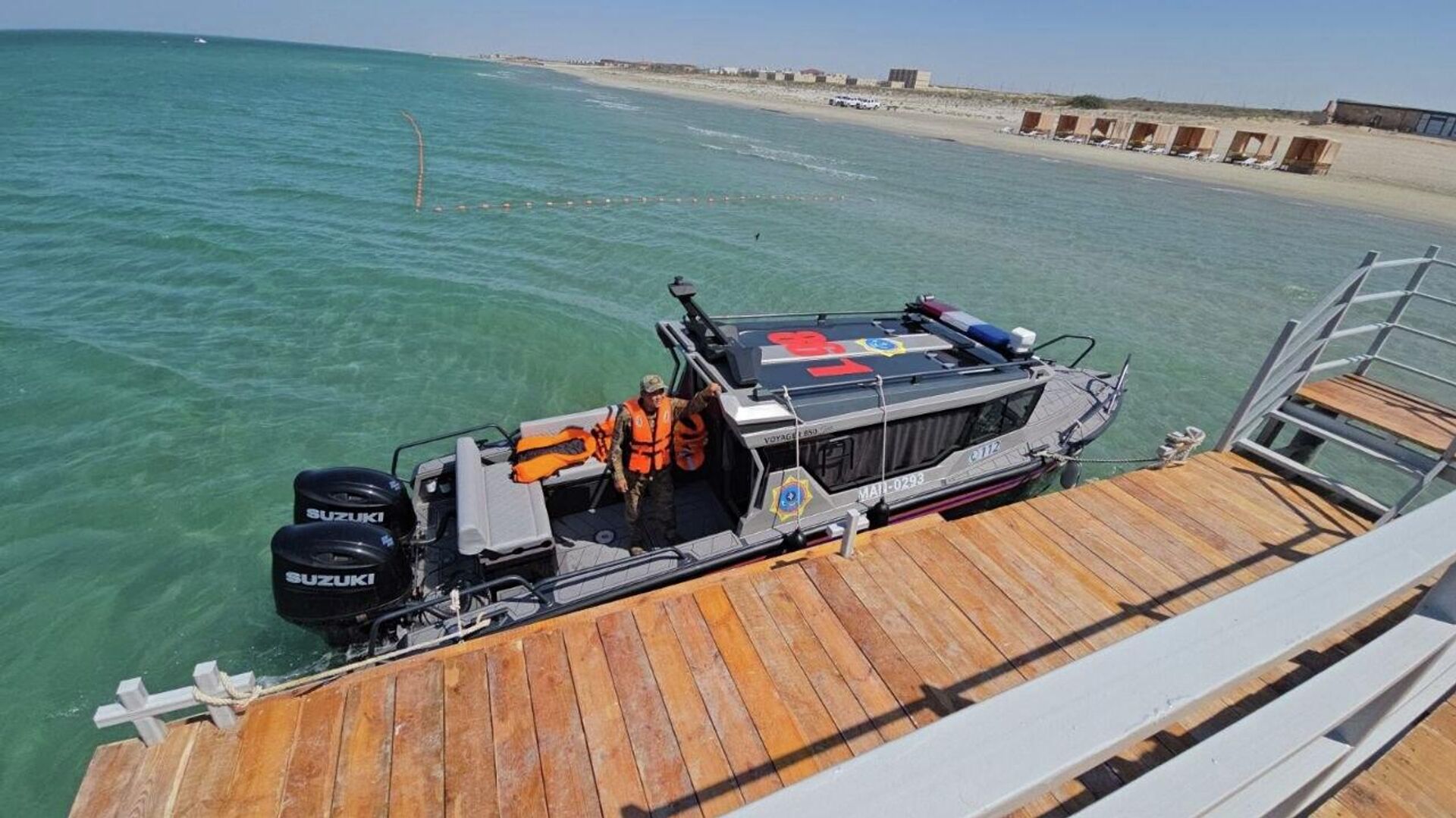 В Актау открыли специальную зону отдыха для спасателей МЧС 112 Resort Aktau - Sputnik Казахстан, 1920, 09.08.2026