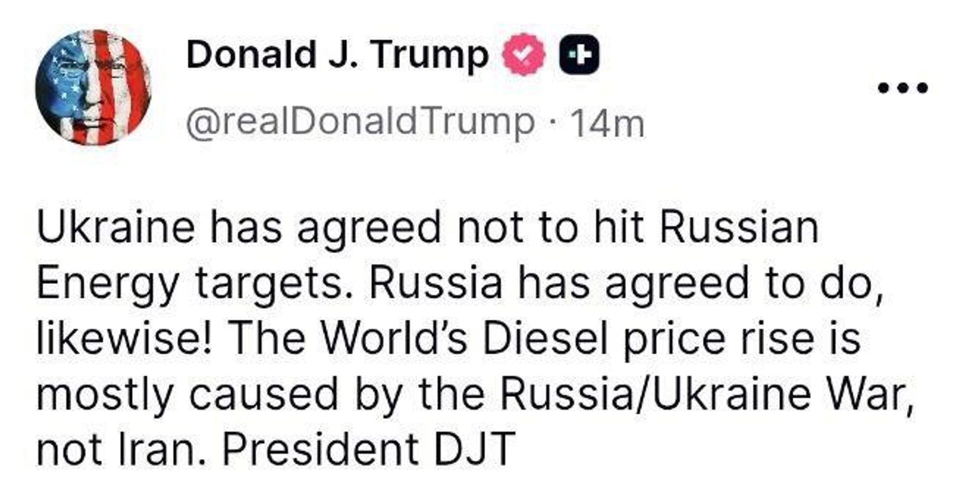 Дональд Трамп заявил, что Россия и Украина согласились не наносить удары по энергетическим объектам друг друга - Sputnik Қазақстан, 1920, 14.09.2026