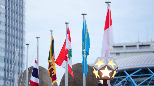 В Японии состоялась церемония поднятия флагов стран-участниц Азиады - Sputnik Казахстан