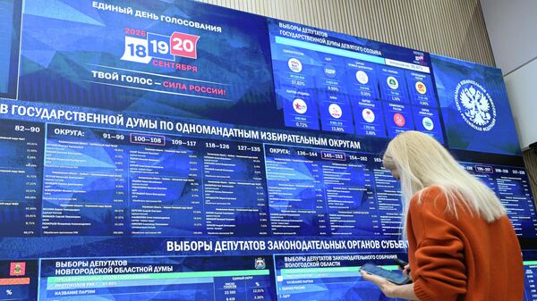 Оглашение предварительных итогов выборов в Госдуму РФ - Sputnik Казахстан