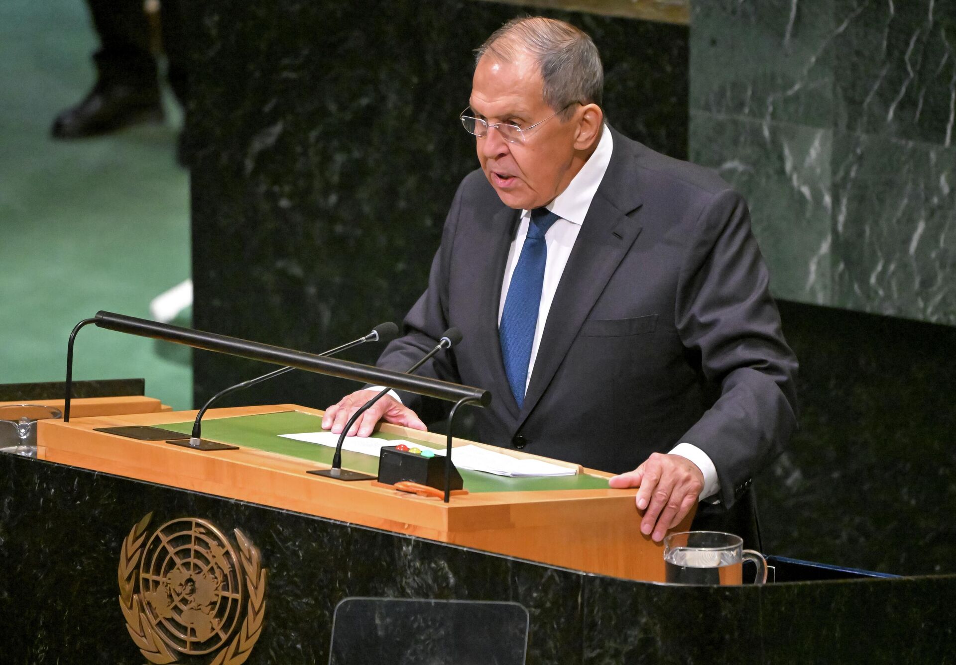Министр иностранных дел РФ Сергей Лавров на заседании 81-й сессии Генассамблеи ООН в Нью-Йорке Министр иностранных дел РФ Сергей Лавров на заседании 81-й сессии Генассамблеи ООН в Нью-Йорке - Sputnik Казахстан, 1920, 26.09.2026