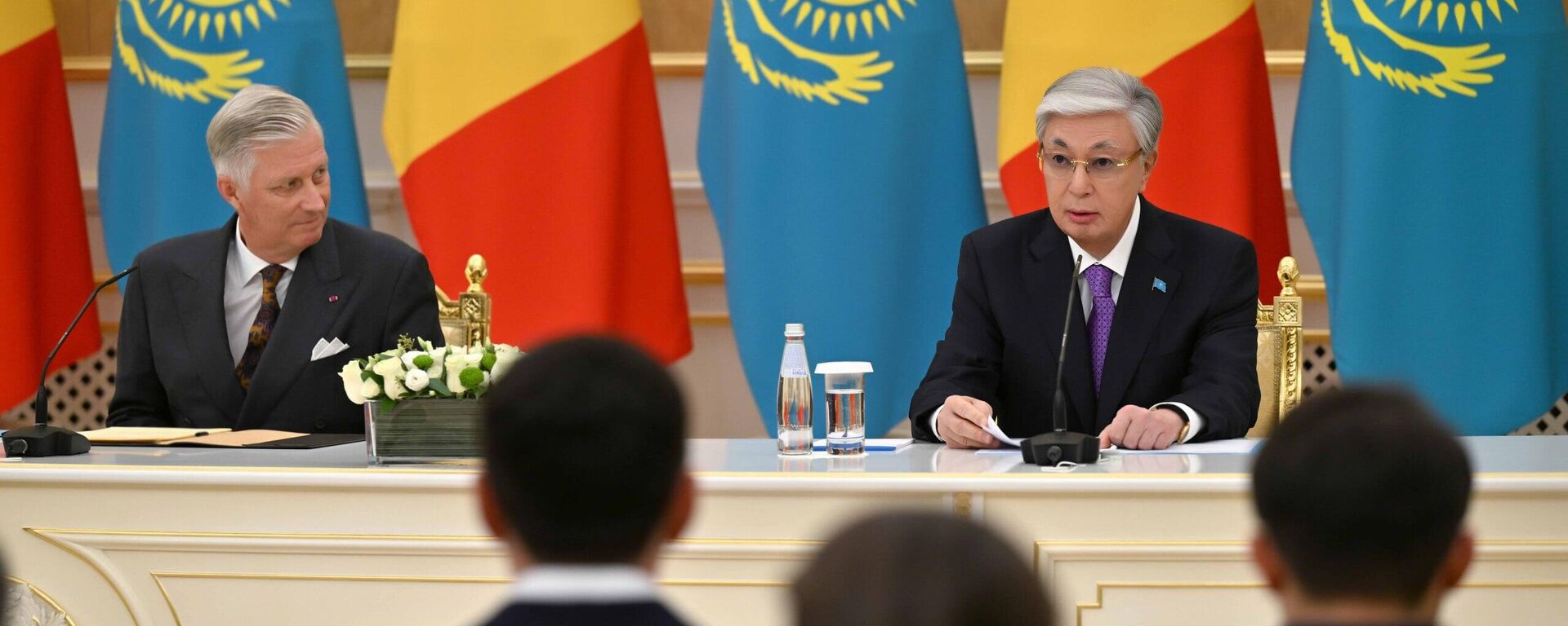 Касым-Жомарт Токаев и король Бельгии Филипп провели брифинг для СМИ - Sputnik Қазақстан, 1920, 12.10.2026