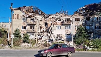 Гостиница "Колос" в городе Алешки, пострадавшая от обстрела со стороны ВСУ