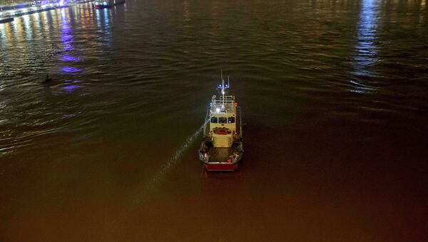 Спасательное судно принимает участие в операции по поиску выживших на реке Дунай в центре Будапешта, где экскурсионный катер столкнулся с другим судном - Sputnik Казахстан