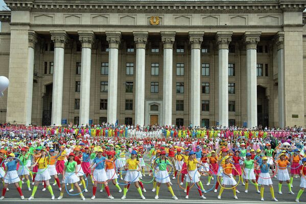 Участники парада детских оркестров - Sputnik Казахстан