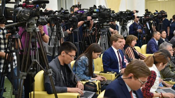Касым-Жомарт Токаев сделал заявление перед журналистами после оглашения предварительных итогов выборов президента Казахстана. Пресс-конференцият в Акорде - Sputnik Қазақстан